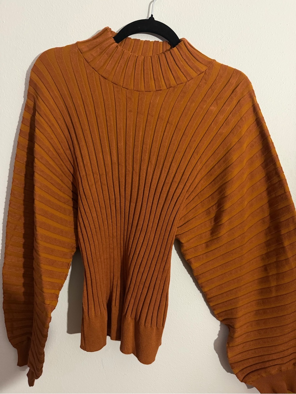 Free People Ribbed Cowl Sweater - Burnt Orange